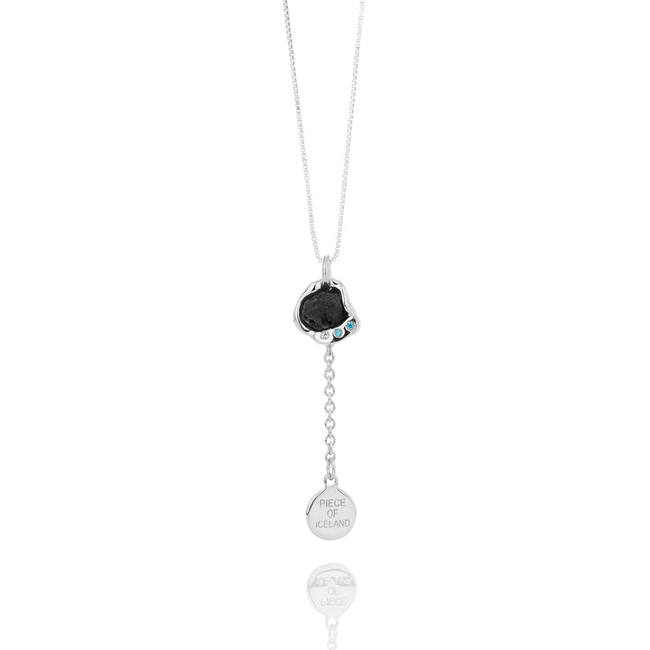 SIGN Necklace Grimsvötn Lava Stone with Cubic Zirconia