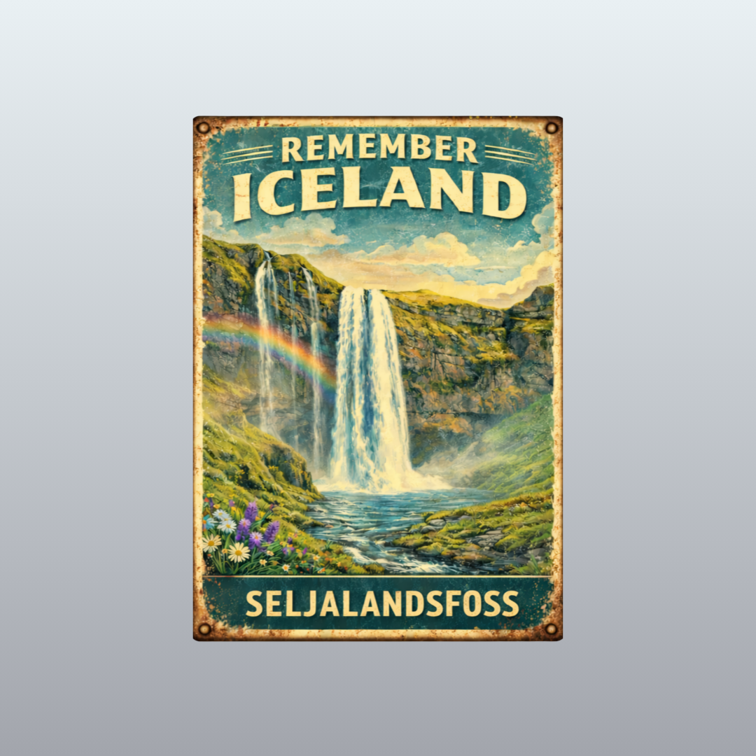 Vintage Metal Sign - Remember Iceland