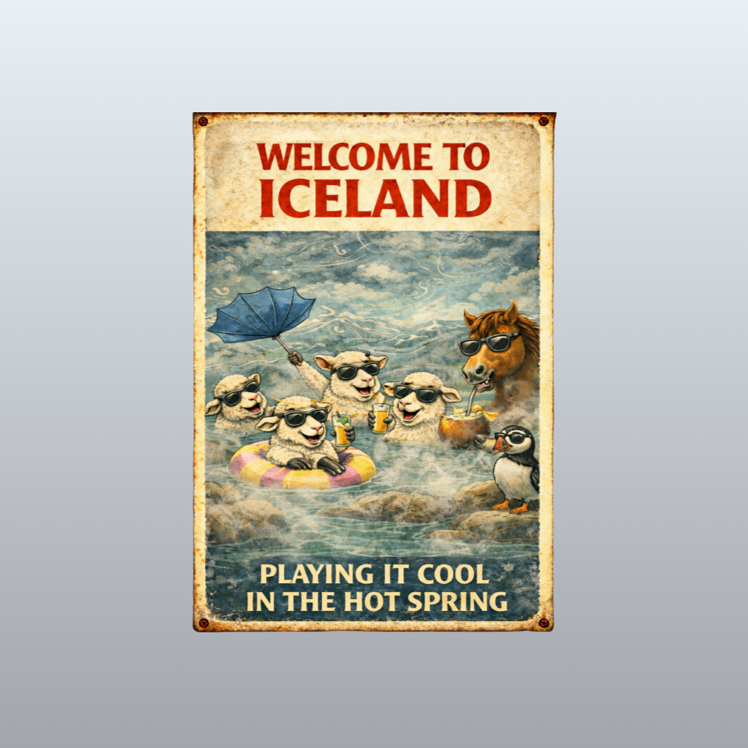 Vintage Metal Sign - Remember Iceland