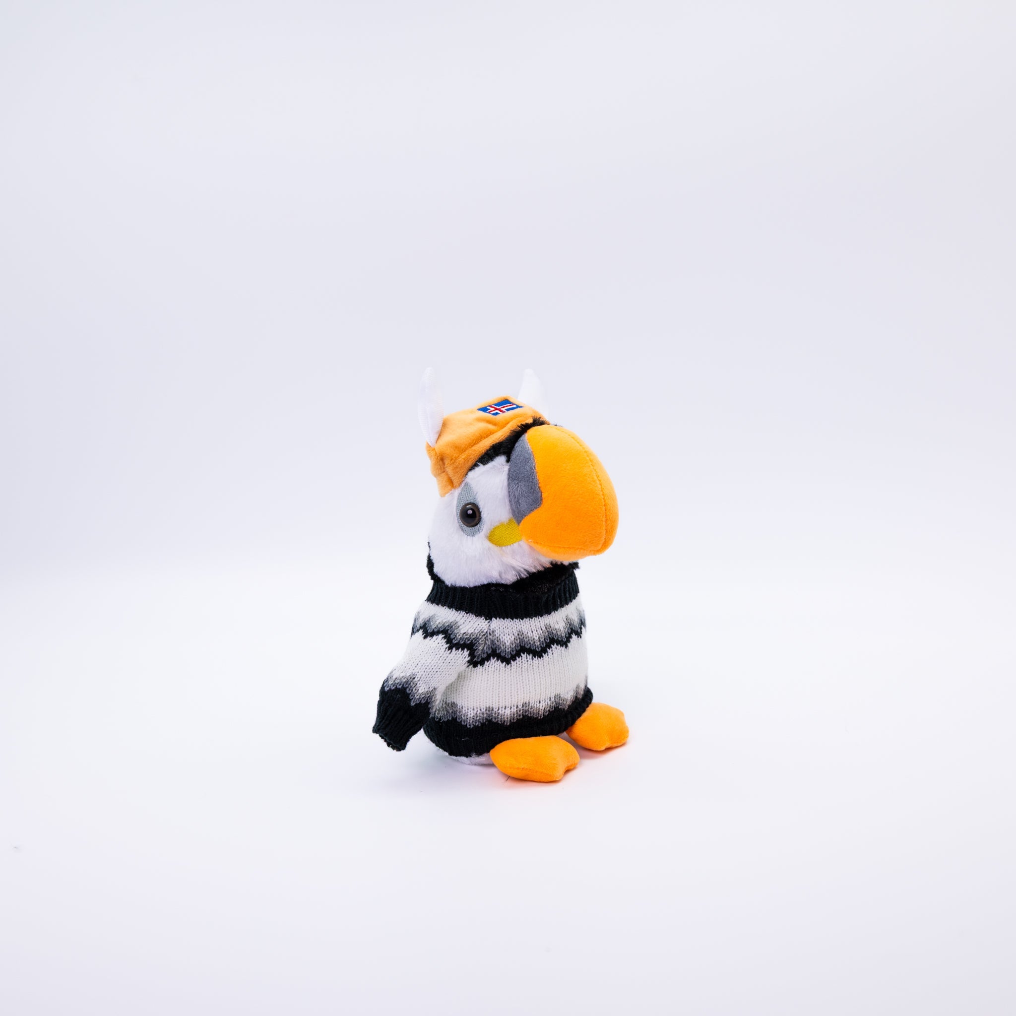 Large Puffin Viking In Wool Sweater 20 cm - A Memory From Iceland