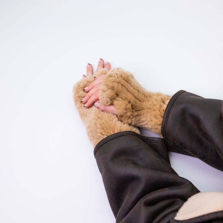 Rabbit Fingerless Gloves Handwarmers Mamma Reykjavík