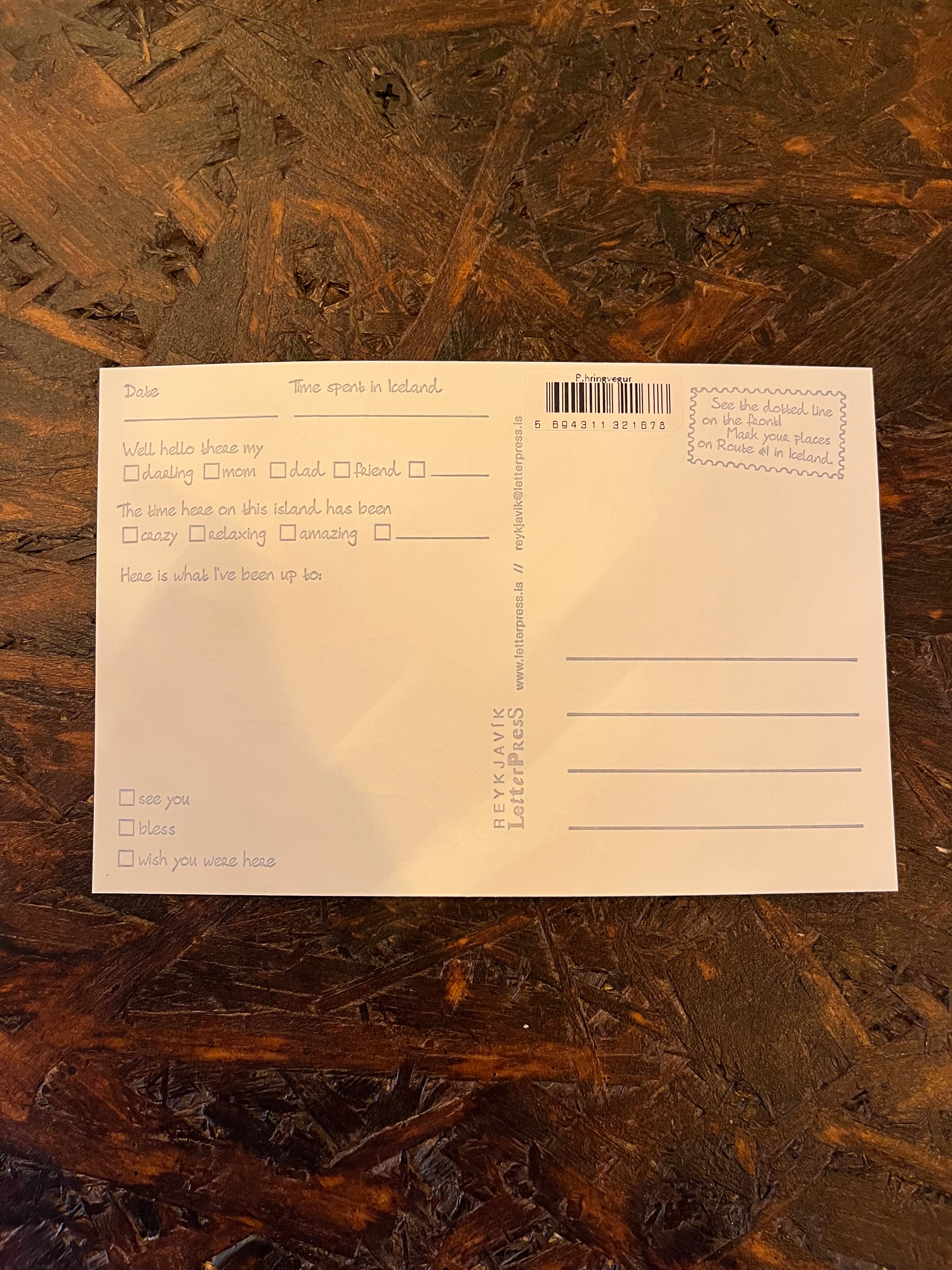 Postcard - Reykjavík Letterpress