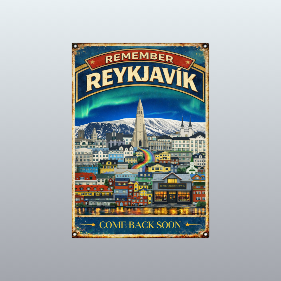 Vintage Metal Sign - Remember Iceland