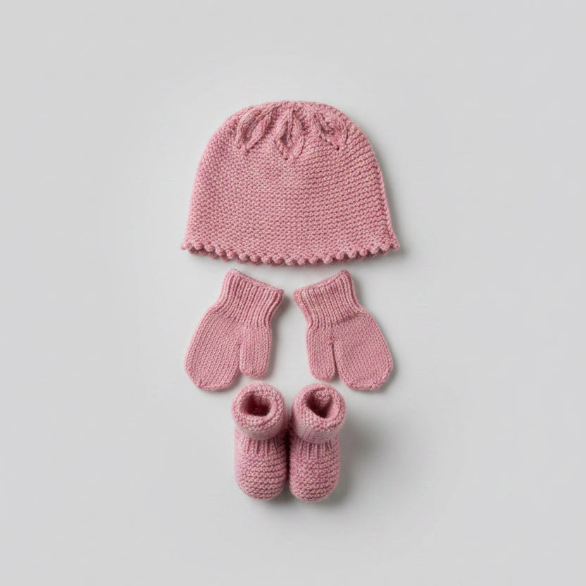 Handknitted Merino Baby Set By SUNNA