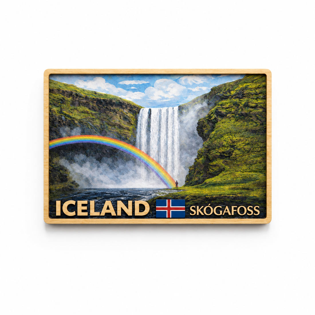 Wooden Magnet - Beautiful Iceland