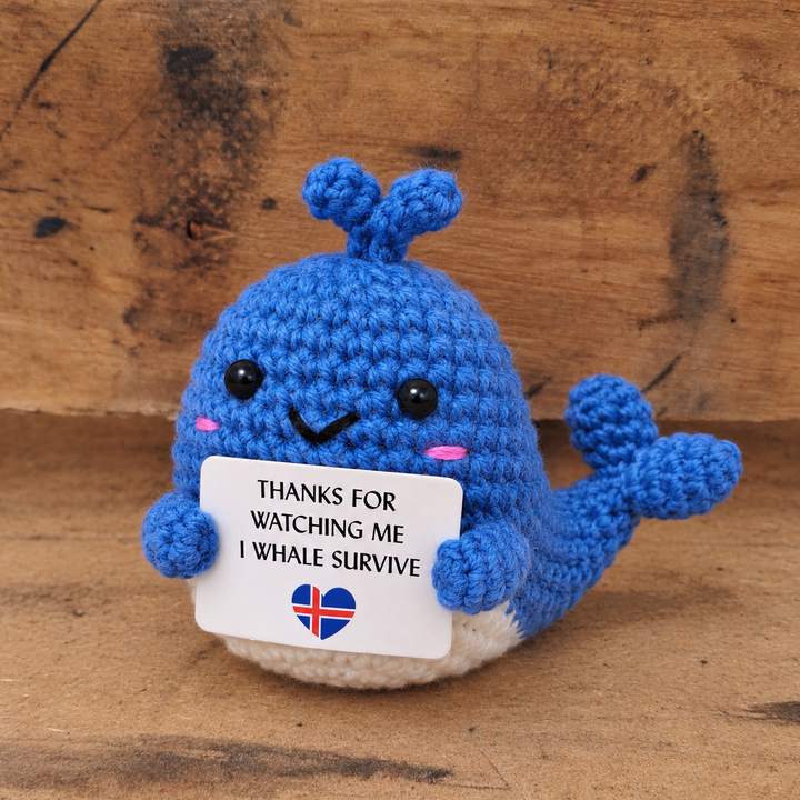 Positive Whale With Sign - Remember Iceland