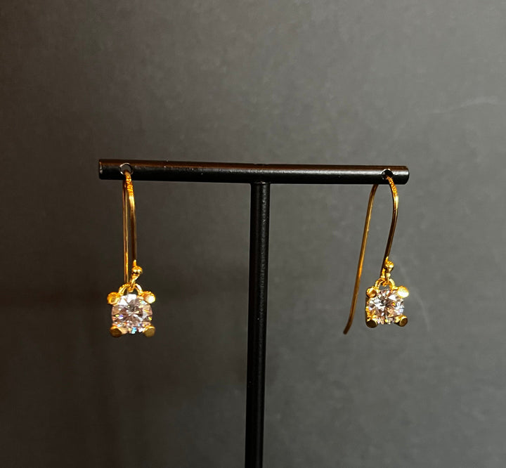 Sign - Earrings - Eldur og Ís - Gold Plated with Cubic Zirconia