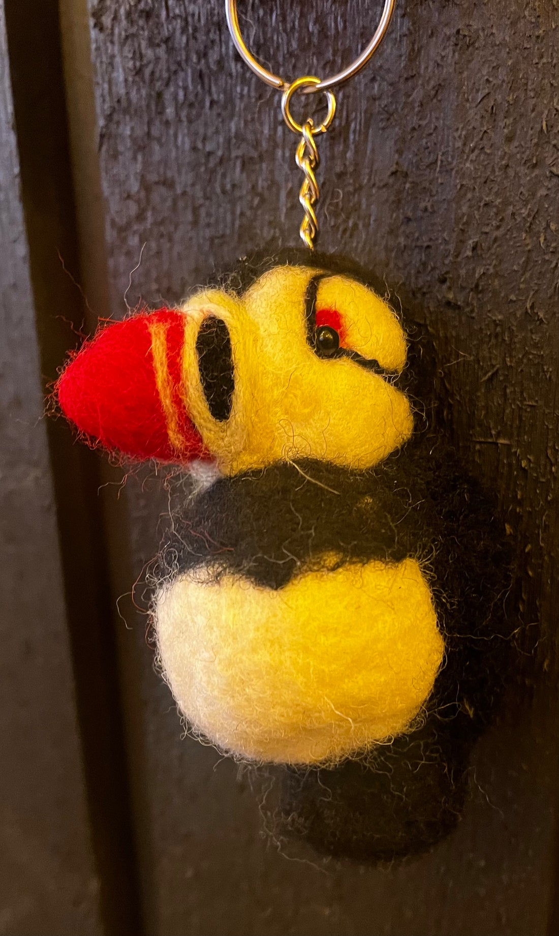 Handmade Wool Puffin Keychain