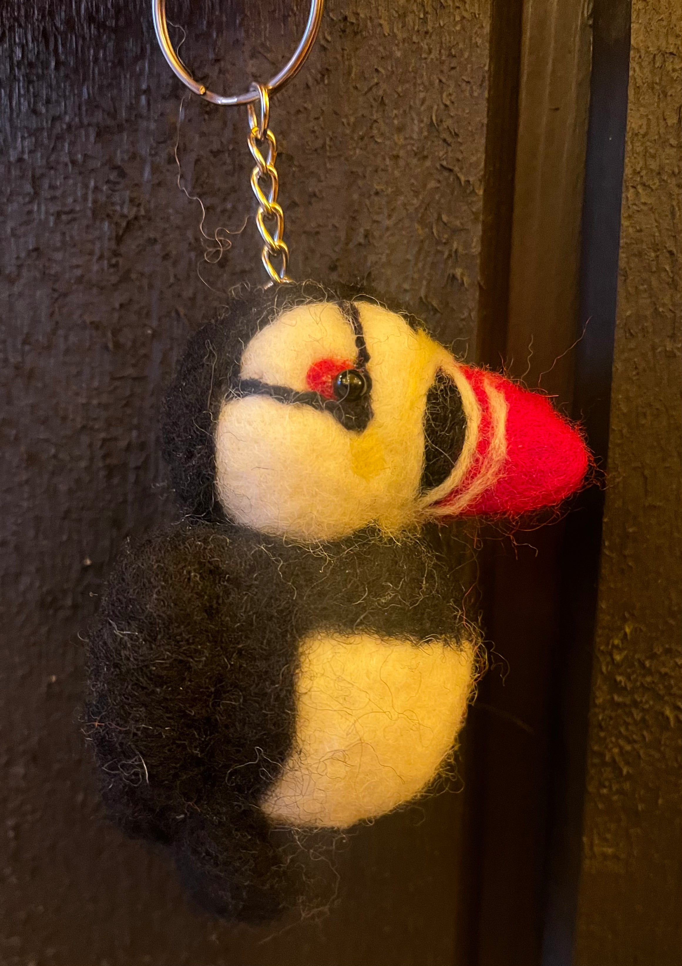 Handmade Wool Puffin Keychain