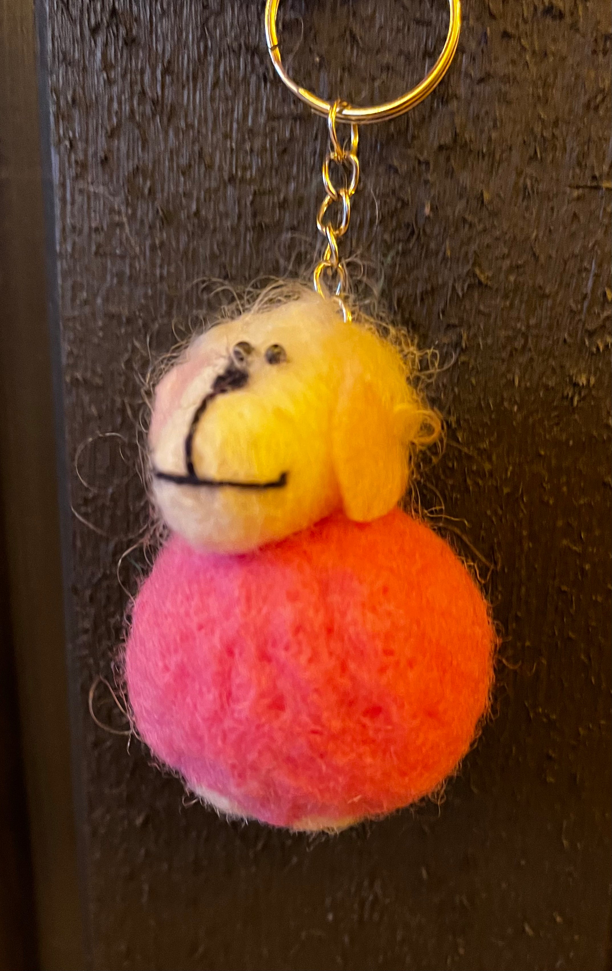 Handmade Wool Sheep Keychain