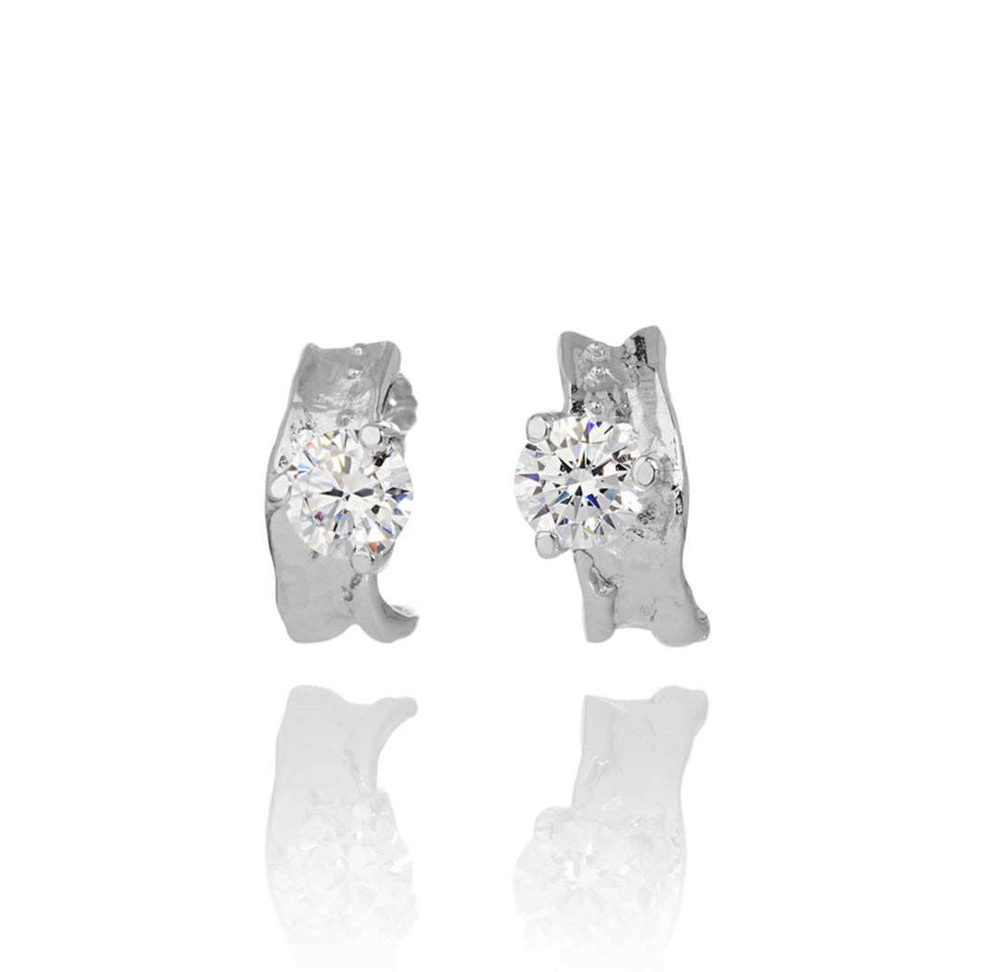 SIGN Earrings Eldur og Ís collection Silver with Cubic Zirconia