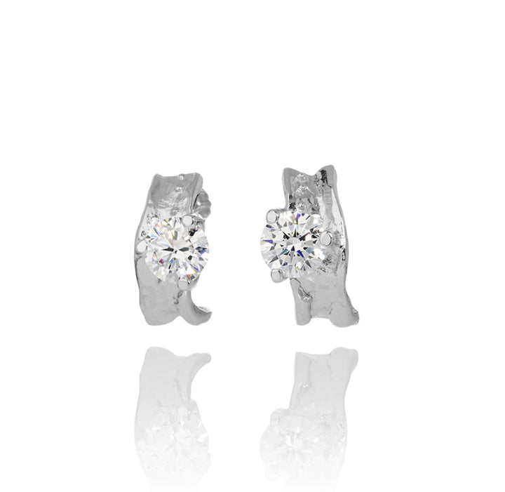 SIGN Earrings Eldur og Ís collection Silver with Cubic Zirconia