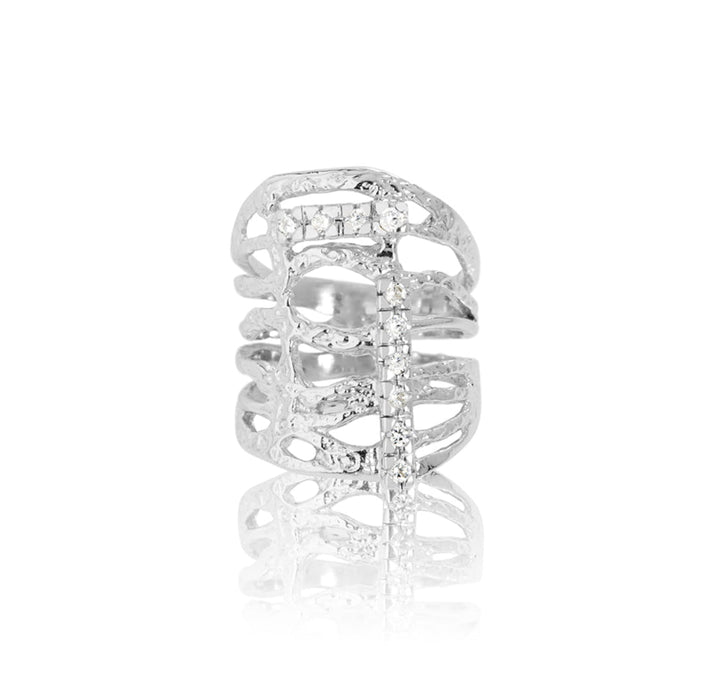 SIGN Ring Eldur og Ís collection Silver with Cubic Zirconia
