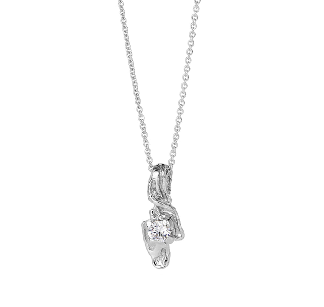 SIGN Necklace Eldur og Ís collection silver with Cubic Zirconia