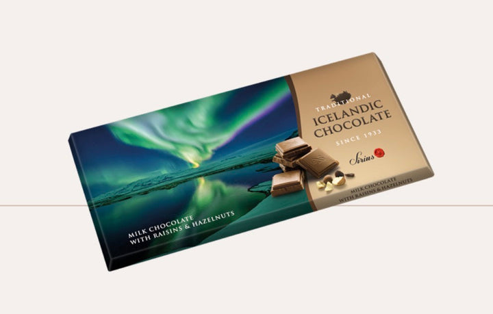 Icelandic Milk Chocolate with Raisins and Hazelnuts - 100g - Nói Síríus