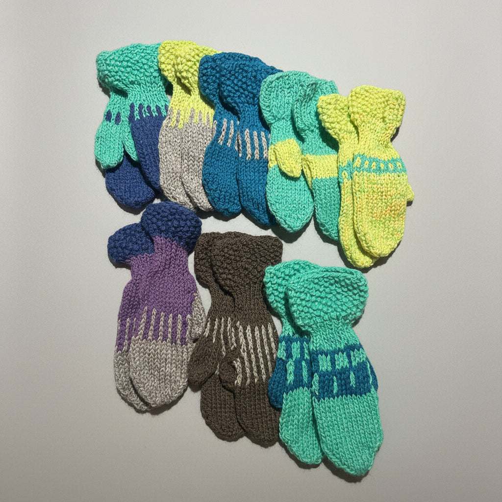 Handknitted Mittens For Kids - Icelandic Wool