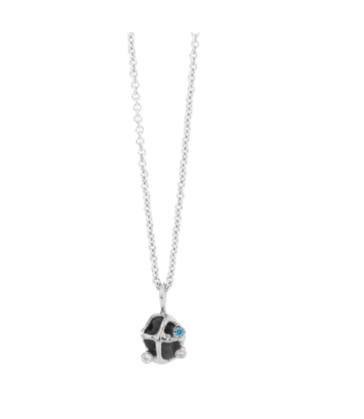 SIGN Necklace Silver with Lava Stone and Cubic Zirconia 2/1