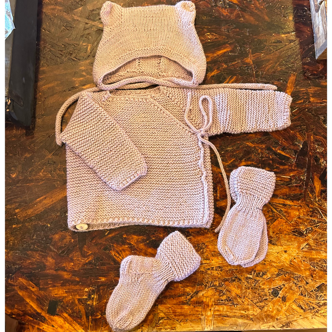 Handknitted Merino Baby Set By SUNNA