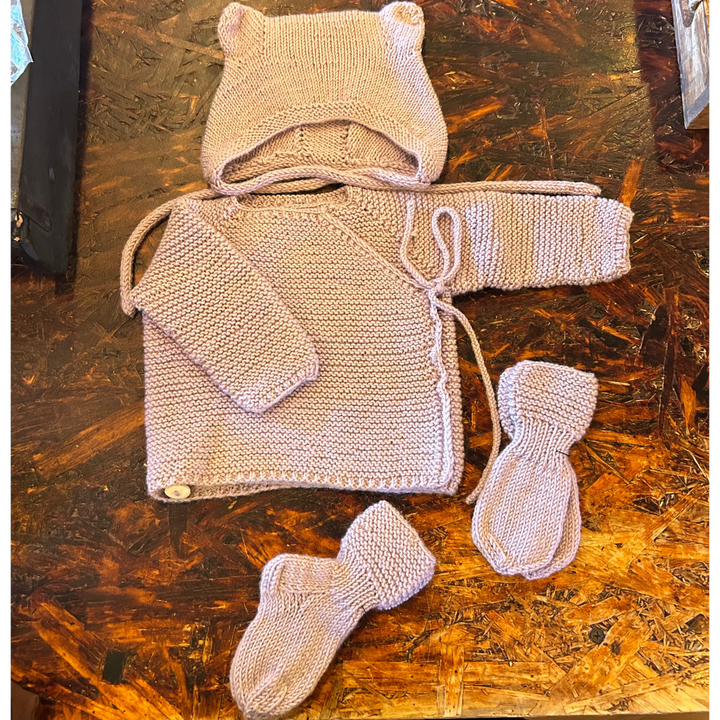 Handknitted Merino Baby Set By SUNNA