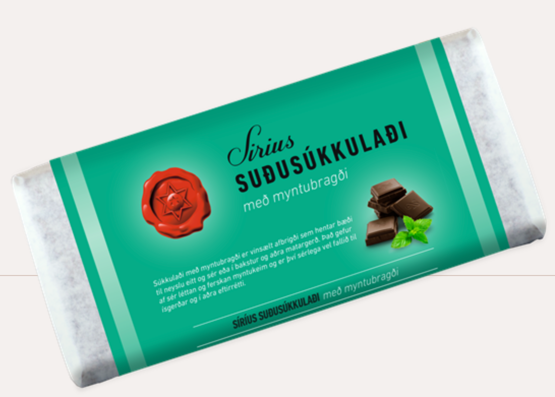 Icelandic Dark Chocolate 45% with Mint Flavour - 200g - Nói Síríus